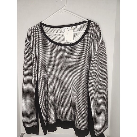 Calvin Klein Jeans White & Black Knit Sweater Women’s Size X Large - Picture 3 of 6